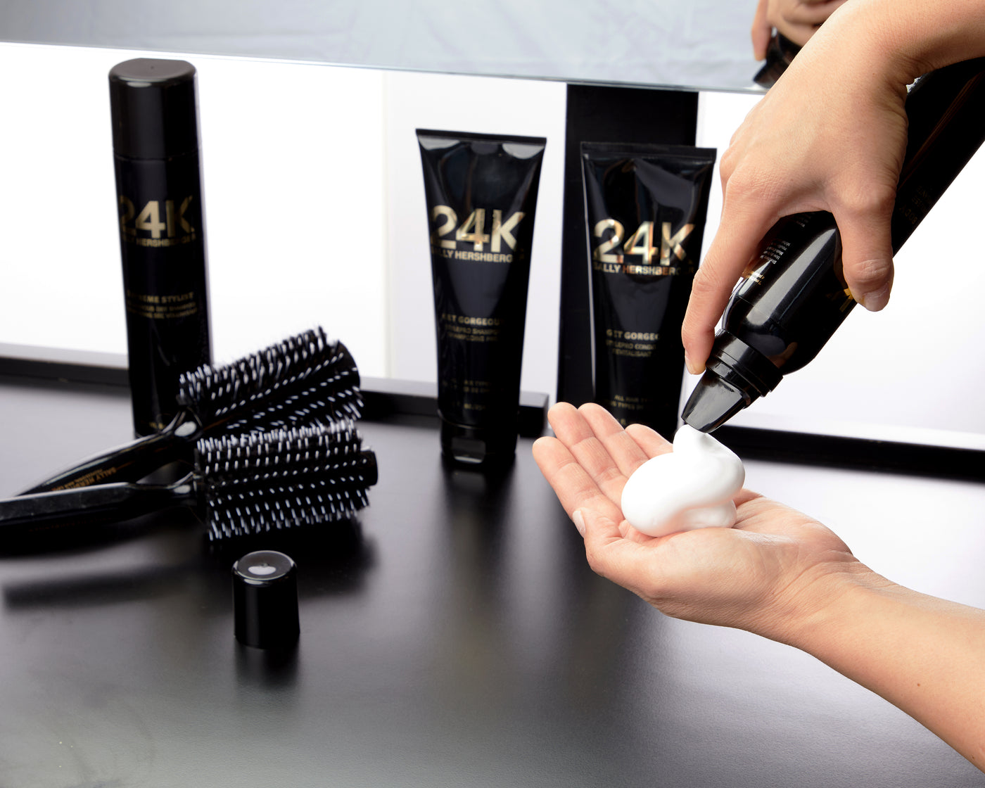 Sally Hershberger 24K Texture and Volume Styling Duo - Texturizing Paste, Volumizing Mousse