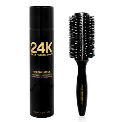 Sally Hershberger 24K Volumizing Dry Shampoo and Large Round Brush - 2 pc