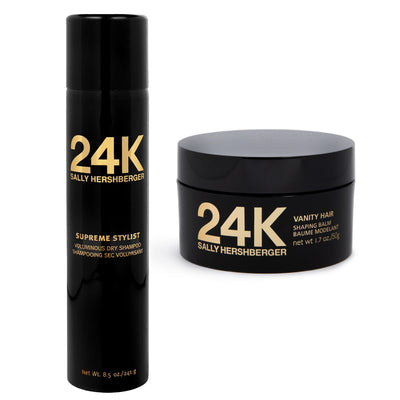 Sally Hershberger 24K Shaping and Volumizing Styling Duo - Vanity Hair Shaping Balm, Volumizing Dry Shampoo